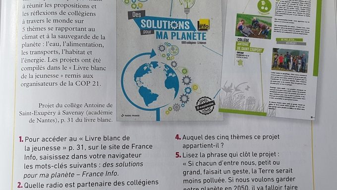 Notre action dans un manuel scolaire