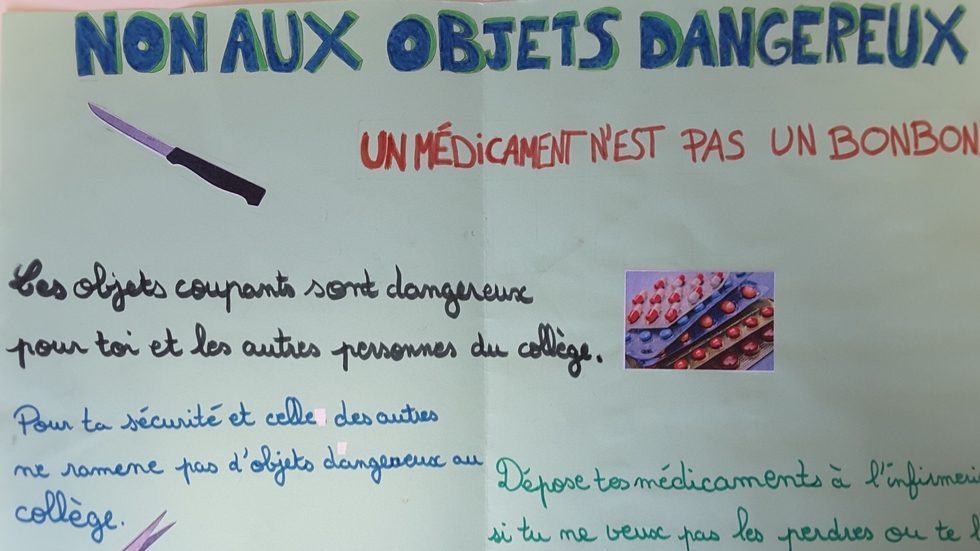 Découvrez les affiches des 6ème sur le règlement du collège