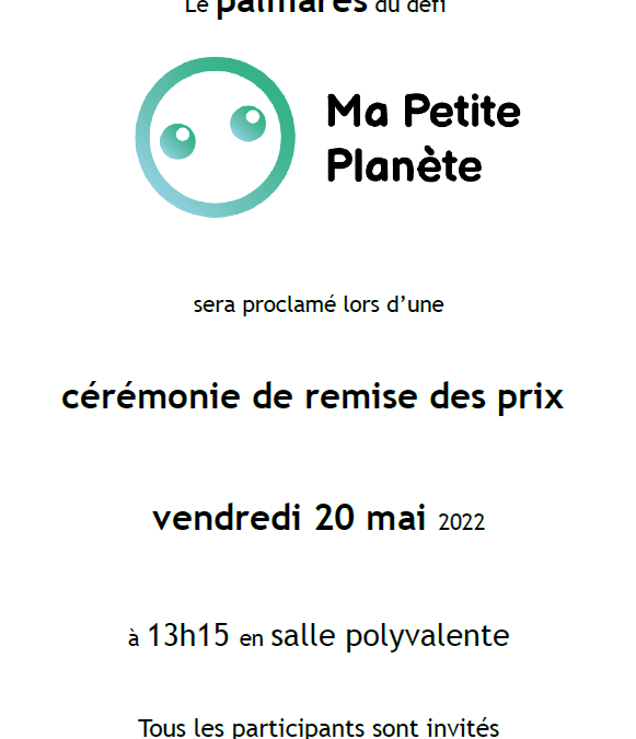 Remise des prix Ma Petite Planète